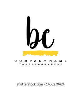 BC initial signature logo. handwriting logo template vector,