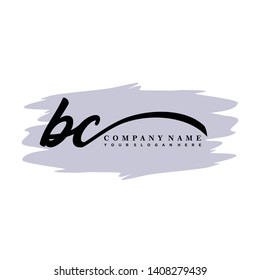 BC initial signature logo. handwriting logo template vector,