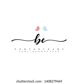 BC initial signature logo. handwriting logo template vector,