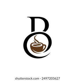 BC Letter Cafe Logo Design Vector