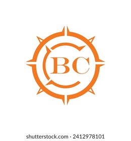 BC letter design. BC letter technology logo design on a white background.
