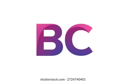 BC Letter Gradient Monogram Logo for Modern Business Branding