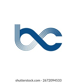 bc Buchstabe unendlich abstraktes Logo modernen Stil 