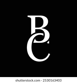 BC letter logo concept isolated on white background. CB Logo