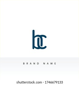 Diseño de logotipo de carta BC con tipografía moderna creativa y colores negros.