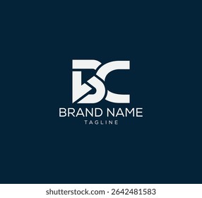 BC letter logo. BC Letter Logo Design with Creative Modern Trendy Typography. 