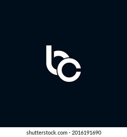 bc letter logo design with white color