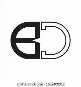 BC Letter logo monogram with oval shape negative space design template white background