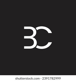 bc letter, monogram, logo vector, template, design, minimal, black white, color,