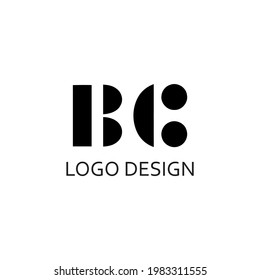 letra bc para diseño de logotipo sencillo