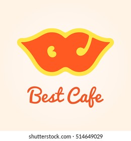 BC Lips vector logo design template. Lips icon with letters inside