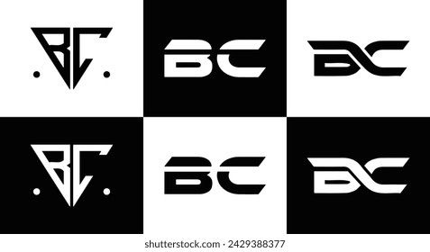 Logo de BC. Diseño B C. Carta BC blanca. Diseño de logotipo de letras BC, B y C. Letra inicial BC vinculada círculo mayúscula monograma logo. Diseño de vector del logotipo de la letra B C. top , más reciente, destacado,