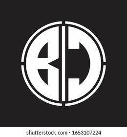 BC Logo initial with circle line cut design template