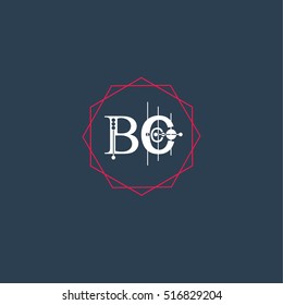 bc logo initial Letter, Abstract Polygonal Background Logo, design for Corporate Business Identity,flat icon Alphabet letter