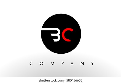 BC Logo.  Letter Design Vector with Red and Black Colors.