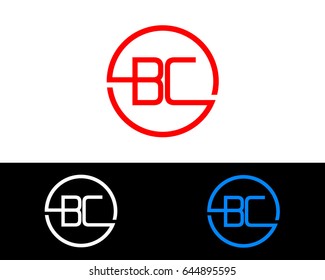 Bc Logo. Letter Design Vector with Red and Black Gold Silver Colors

