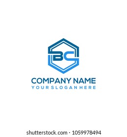 BC logo letter initial, Abstract polygonal Background Logo,