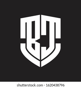 BC Logo monogram with emblem shield shape design isolated on black background