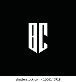 BC logo monogram with emblem style isolated on black background