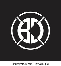 BC Logo monogram with four part circle slash rounded design template