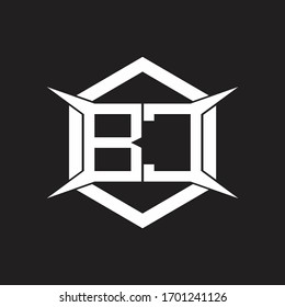 BC Logo monogram with hexagon and four taper shape design template