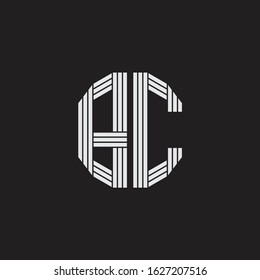 BC Logo monogram with outline style linked isolated on black background