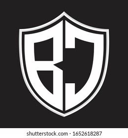 BC Logo monogram with shield shape isolated on outline design template