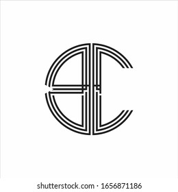 BC Logo monogram triple ribbon style line design template isolated on white background