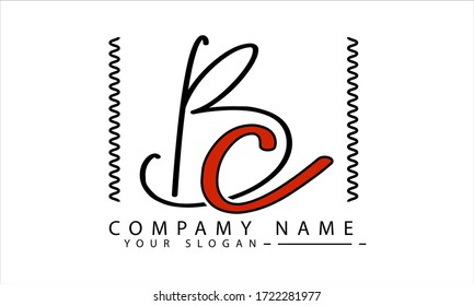 bc logo vector template. c letter color can be changed or edited easily.