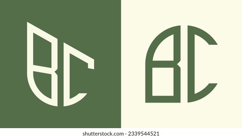 BC modern initial letter logo design vector bundle. It will be suitable for which company or brand name start those initial.