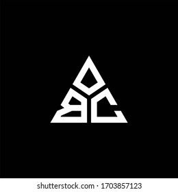 BC monogram logo with 3 pieces shape isolated on triangle design template