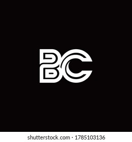logotipo de monograma BC con plantilla de diseño de línea abstracta