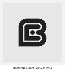 BC - monograma o logotipo con punto. Elemento o icono de diseño de Vector. B y C - iniciales o logotipo.