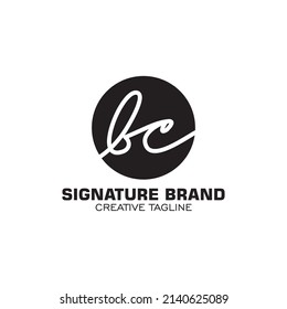BC monogram logo.Typographic icon with letter b and letter c. letter icon. Initials alphabet isolated on white background. Luxury character signature style elegant sign 