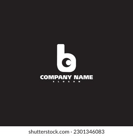A. C. Monograma de dos letras espacio negativo en el ojo. azul, rojo, simple, minimalista y elegante diseño del logo de BC. Plantilla de ilustración de vector.