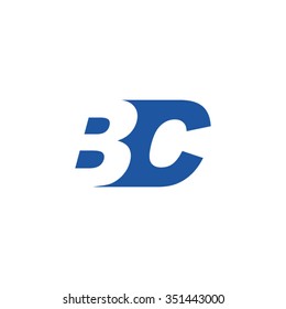 BC negative space letter logo blue