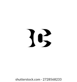 Logotipo del monograma del espacio negativo de BC – diseño minimalista moderno de la marca de letras