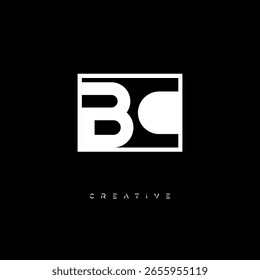 BC Negative Space Monogram – Minimalist Black and White Letter mark Logo for Creative Branding, Fashion Identity and Modern Design Concepts
