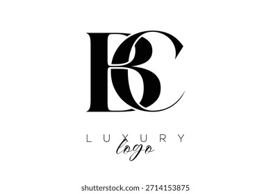 Logotipo de la tipografía del monograma de la letra de BC Serif para la identidad elegante de la marca de Premium