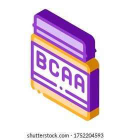 Bcaa Bottle Sport Nutrition vector isometric sign. color isolated symbol illustration