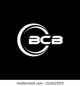 BCB letter logo design with black background in illustrator, vector logo modern alphabet font overlap style. calligraphy designs for logo, Poster, Invitation, etc. svg