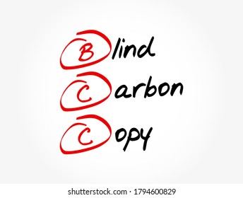 BCC - Acrónimo de copia ciega de carbono, fondo de concepto de tecnología