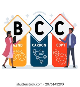 BCC - Blind Carbon Copy  acronym. business concept background.  vector illustration concept with keywords and icons. lettering illustration with icons for web banner, flyer, landing
