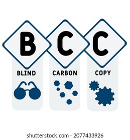 BCC - Blind Carbon Copy  acronym. business concept background.  vector illustration concept with keywords and icons. lettering illustration with icons for web banner, flyer, landing