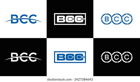 Logo de BCC. Diseño B C C. Letra blanca CCO. Diseño de logotipo de letra BCC, B C. Letra inicial BCC vinculado círculo mayúscula monograma logo. letra logo vector diseño. top , más reciente, destacada,