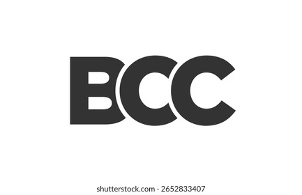 Modelo de design de logotipo BCC com texto em negrito forte e moderno. Logotipo vetorial inicial com tipografia simples e mínima. Identidade de empresa moderna ideal para a presença de marca de empresas.