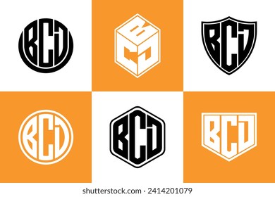 BCD initial letter geometric shape icon logo design vector. monogram, lettermark, circle, polygon, shield, symbol, emblem, elegant, abstract, wordmark, sign, art, typography, icon, geometric, shape
