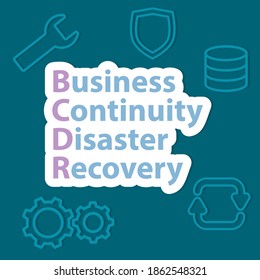BCDR, Business Continuity Disaster Recovery concept  -vector illustration