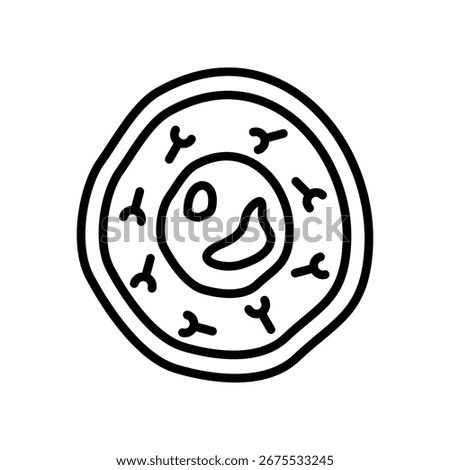B-Cell Icon Line Vector Illustration