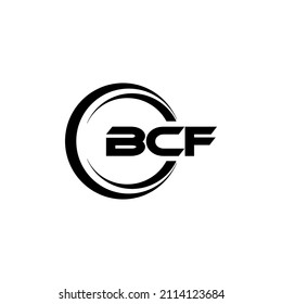 Bcf Letter Logo Design White Background Stock Vector (Royalty Free ...